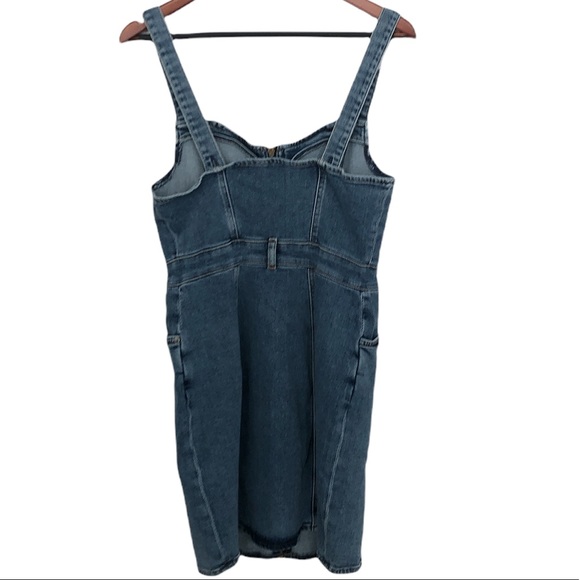 NWT Boyish The Hepburn Medium Wash Zip Front Denim Dress Sz 6 - Picture 6 of 11